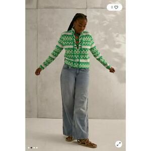Urban Outfitters UO BDG Rian Lace-Up Jumper Pullover Sweater Fair Isle Small